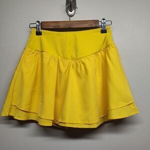 Pinspark Skort Women XS Yellow Stretch Athleisure Activewear Sporty Tennis Golf